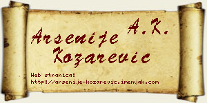 Arsenije Kozarević vizit kartica